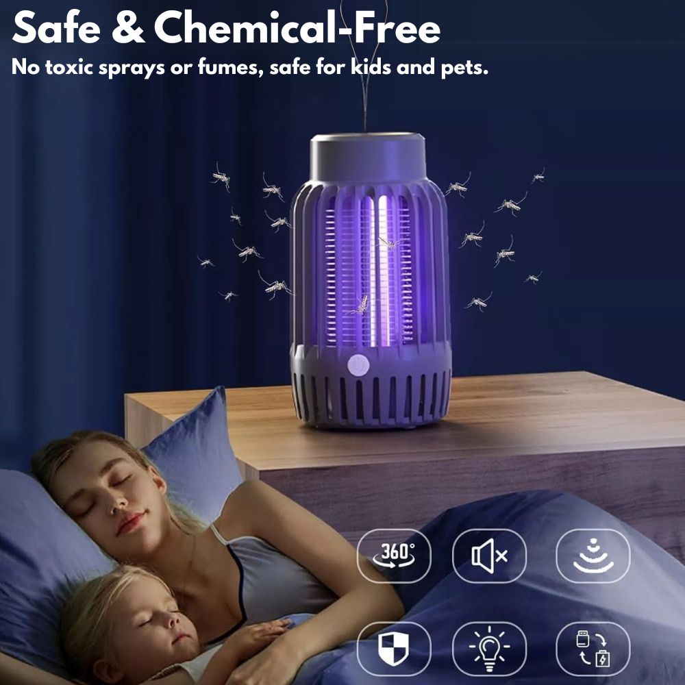 Mosquito Zapper with Bright LED Light for Camping & Backyard
